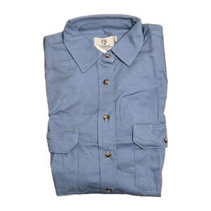 Tyndale K193T Womens Long Sleeve FR Button Down Work Shirt Sz M / 8-10 NWT Blue
